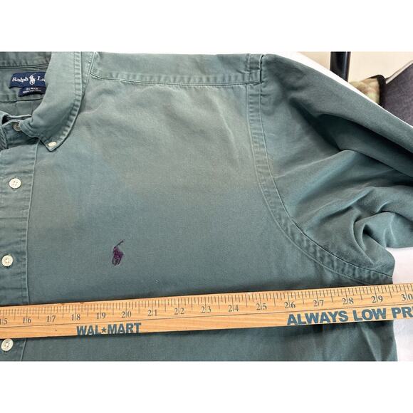 Ralph Lauren Men's Button Up Shirt, Blake XXLarge Green Check Navy Pony Preppy - Picture 6 of 10
